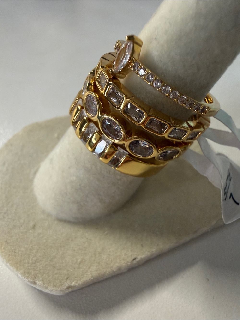 Bundle!! Gold CZ Stackable Rings - Women Jewelry - Picture 3 of 4
